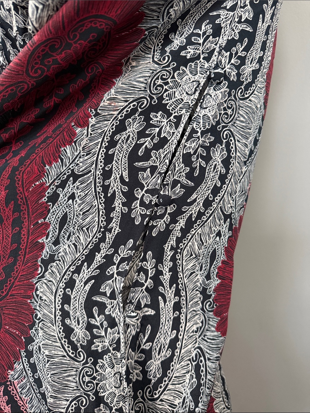 INTERMIX Boho Split Leg Wide Pants Paisley Print Small (P) - Picture 3 of 12